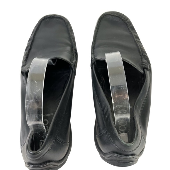 ECCO Black Slip On Drivers Driving Loafers Genuine Leather Slip On Shoes sz 41 - Picture 7 of 16